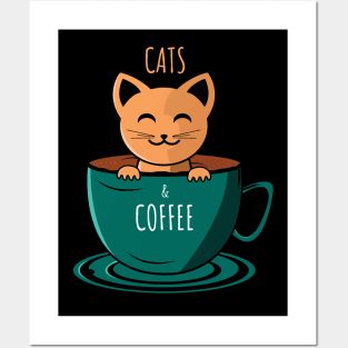 Coffee and Cats Posters and Art